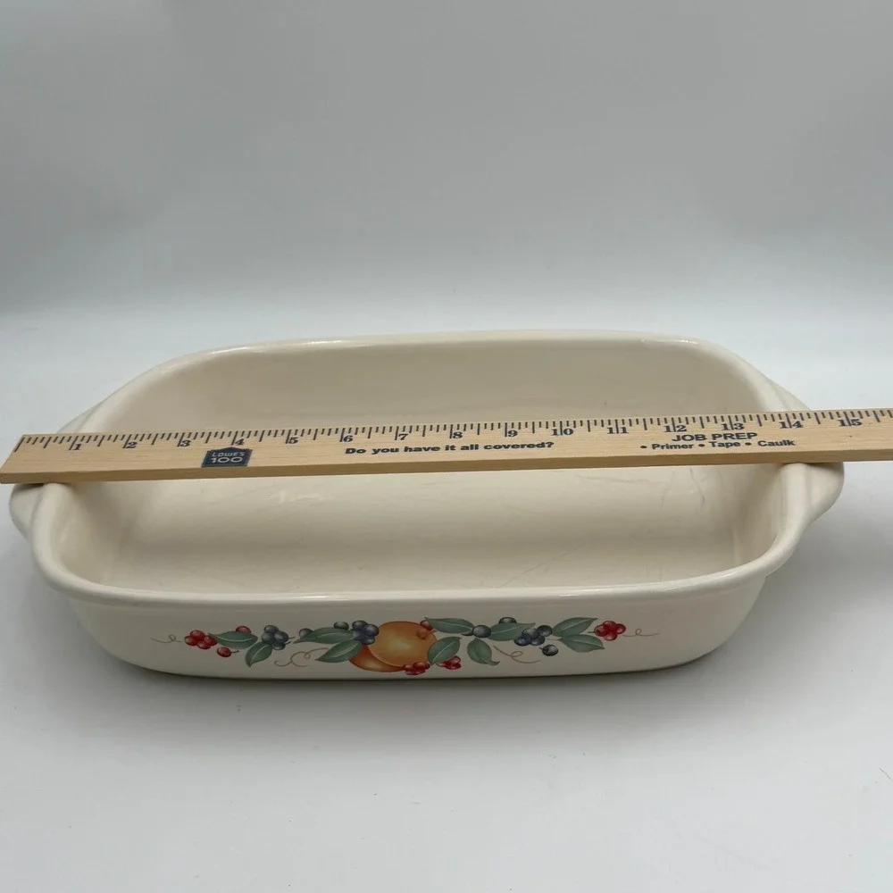 Corelle Coordinates Abundance Stoneware 9x13 Baking Dish Lasagna Pan Fruit Motif